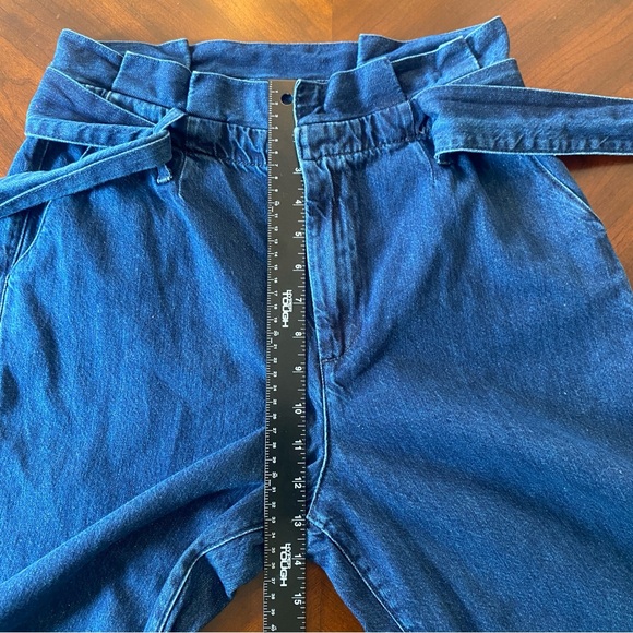 Boden Paperbag Jeans 8 Tie Waist Wide Leg High Rise Denim Trouser Pants - Picture 9 of 13